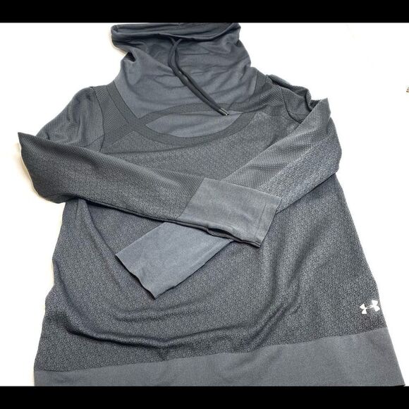 Under Armour NWOT gray theadborne seamless funnel neck heatgear top L - Picture 14 of 16